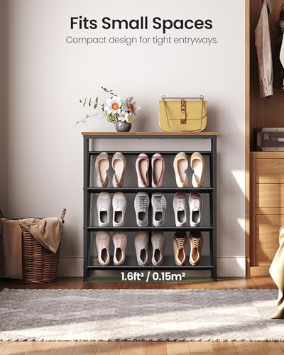 Shoe Rack, 4-Tier Slanted Shoe Storage Shelf - Image 6