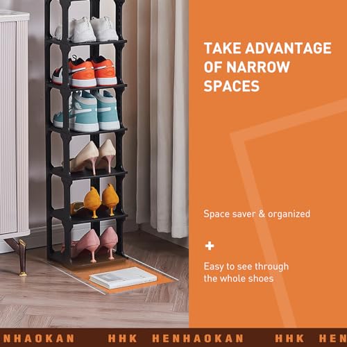 5 Tiers Vertical Shoe Rack, Narrow Free Standing Shoe - Image 7