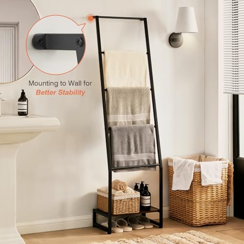 DGWJSU Blanket Ladder, 5 Tier Ladder Shelf - Image 4