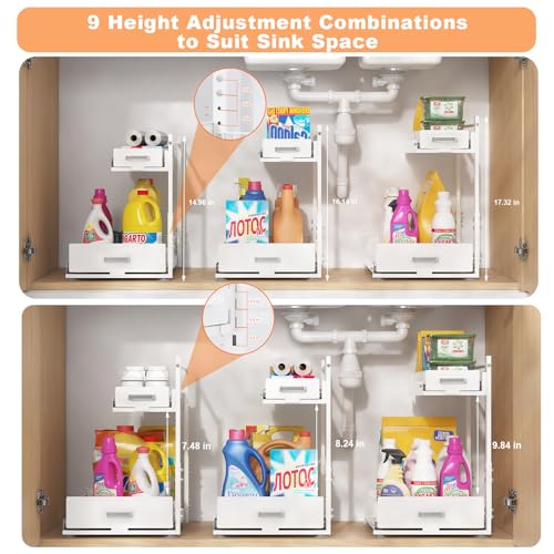 Under Sink Organizer, 2 Tier Slide Out Cabinet Organizer - Image 5