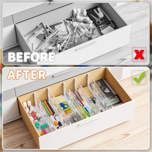 Yieach 5 Pack 6 Inch Tall Acrylic Drawer Divider - Image 6