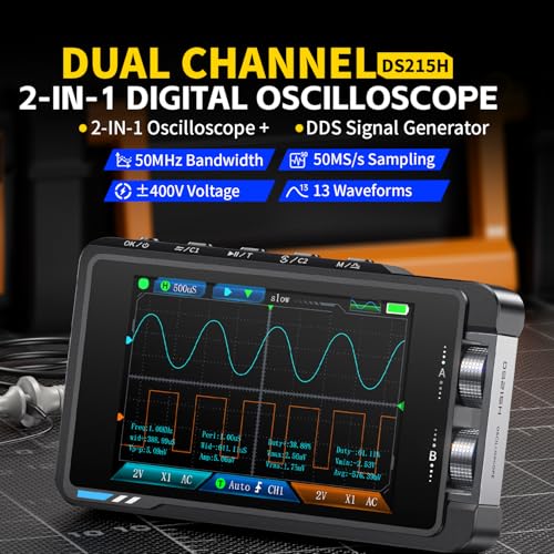FNIRSI DS215H 2-in-1 Handheld Oscilloscope 50MHz, 2 Channel - Image 4