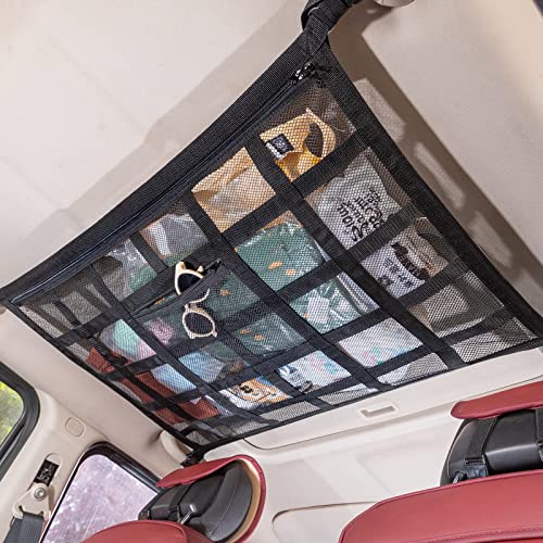 Car Ceiling Cargo Net, 35.4" x 23.6" Double Layer Overhead - Image 2