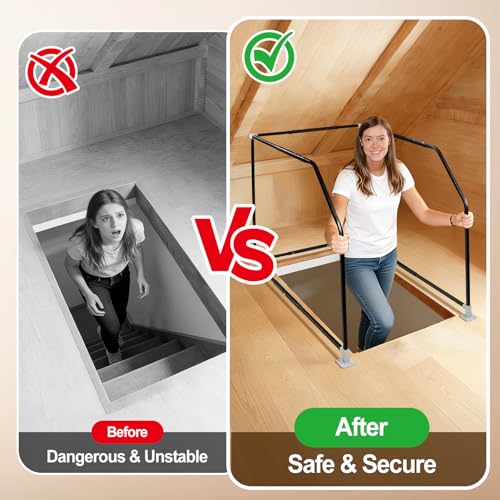 Lift Attic Ladder Safety Railing, Upgraded Adjustable Loft - Image 3