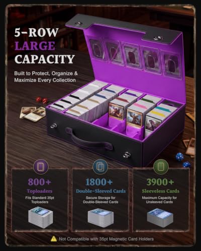 5 Row Trading Card Storage Box with Commander Display Window - Image 3