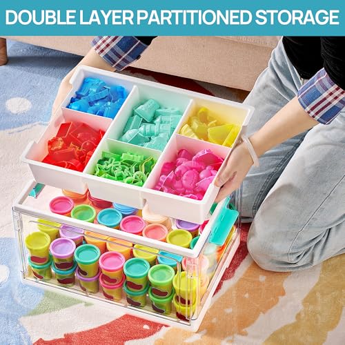 Vtopmart 24 QT Foldable Clear Craft Storage Box,Tray and Dividers - Image 3