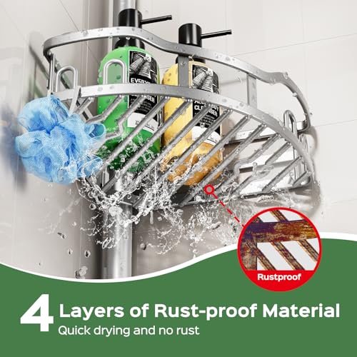 HAMITOR Shower Caddy Tension Pole: Rustproof Quick Install - Image 3