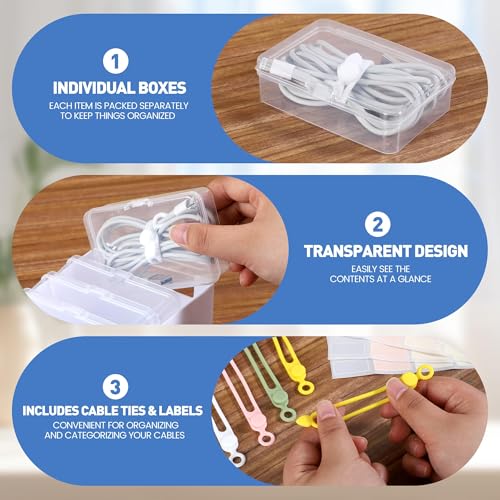 2 Pack Cable Organizer Storage Box with Wire Ties, D | All Products - Image 4