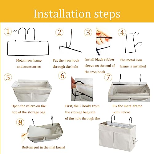 Bedside Caddy Organizer - Bedside Hanging Storage Bag with Hooks - Image 7