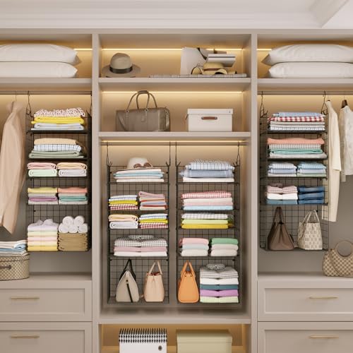 X-cosrack Closet Hanging Organizer Shelves - 5 Tier Wardrobe - Image 7