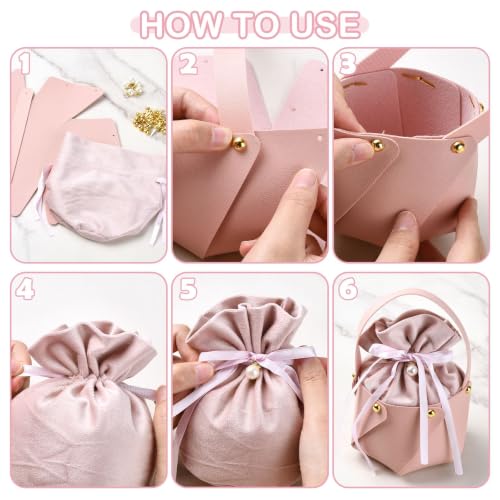 Ipotkitt 5 Sets PU Leather Candy Gift Bags with Velvet Drawstring - Image 6