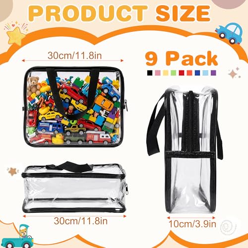 9 Pack Large Clear Toy Storage Bags Waterproof PVC Zipper Pouches - Image 5