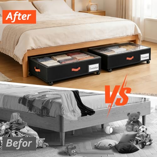 Tsinglax 66L 2-Pack,Under Bed Storage with Wheels - Image 5