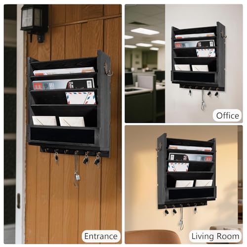 Rustic wall mail organizer,Key and Mail File Holder - Image 7