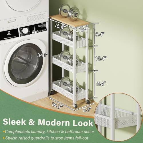 OKZEST Slim Laundry Room Organization Cart with Upgraded Metal - Image 7