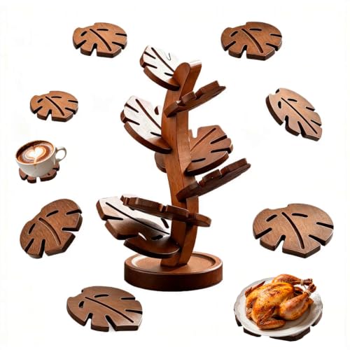 Tree Trivet Set, 7-Piece Wooden Trivet for Hot Dishes - Image 2