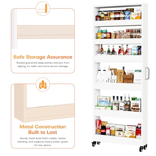 Slim Storage Cart, Lightweight 6 Tier Metal Rolling | All Products - Image 7