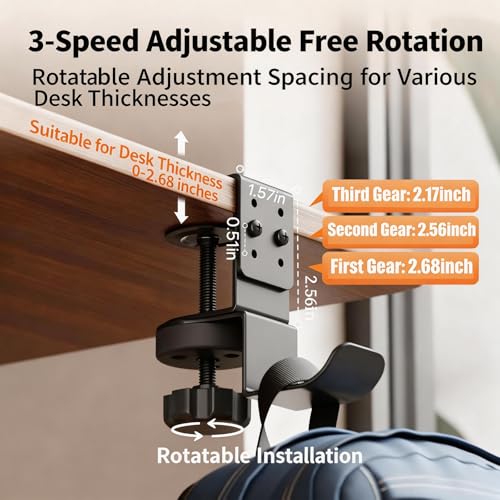 Heavy Duty Desk Hook Clamp(1 PCS), 360° Rotating Backpack - Image 7
