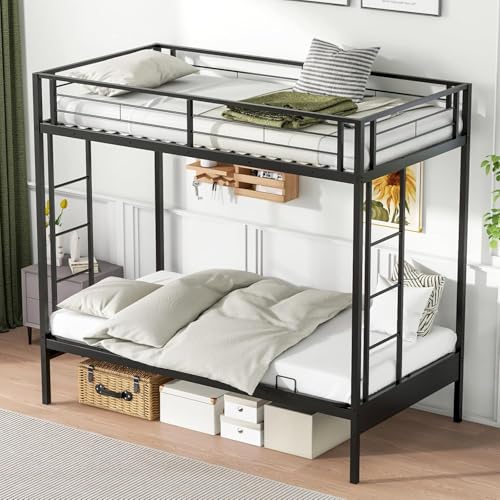 Nafort Metal Twin Over Futon Bunk Bed, Heavy-Duty Steel Frame - Image 4