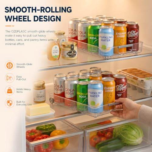 2 Pack Profile Fridge Organizer Bins with Wheels, 2. | All Products - Image 6