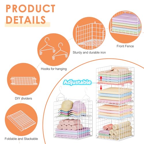 Yuyetuyo 6 Tier Raised-Height Hanging Closet Organizer, Stackable - Image 6