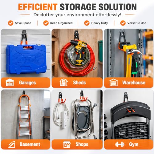 16 Pack Heavy Duty Garage Hooks, Wall Hanger Hook for Hook - Image 6