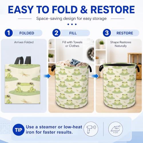 Frog Laundry Basket Foldable Waterproof Oxford Cloth Tote - Image 6