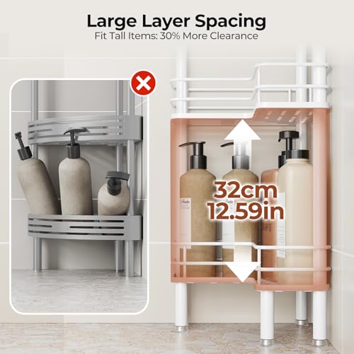 Orimade Rustproof 2 Tier Floor Standing Corner Shower Caddy - Image 7