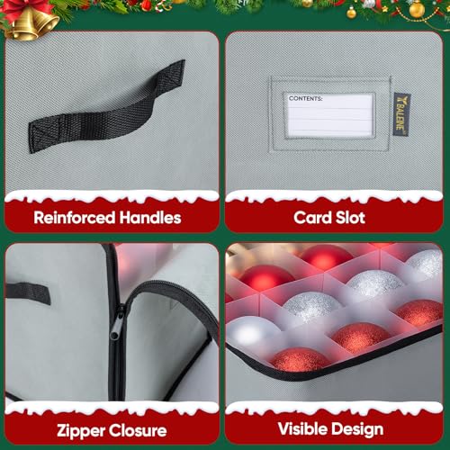 BALEINE Christmas Ornament Storage Box with Dividers - Image 6