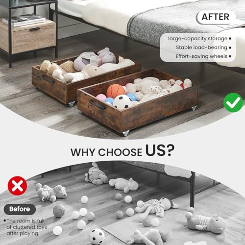 TIOPGHAD 2-Pack Under Bed Storage Drawers Organizer with Wheels - Image 6