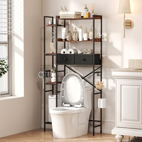 7-Tier Over the Toilet Storage Shelf, Large Bathroom - Image 8
