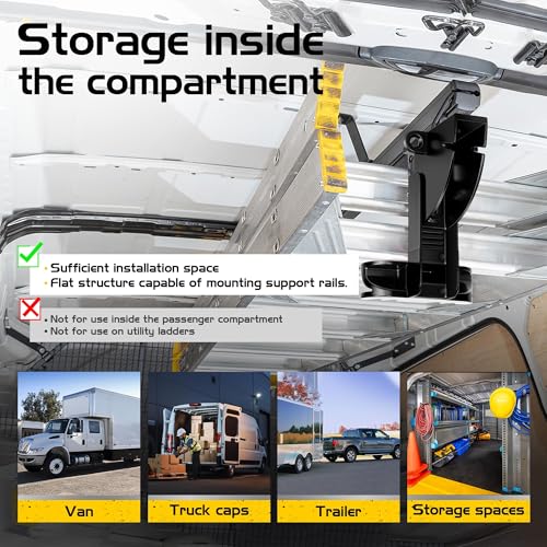 Van Interior Ladder Storage System Utilizes Overhead | Garage Storage - Image 3