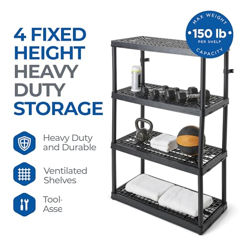 Gracious Living 4 Shelf Fixed Height Heavy Duty Storage - Image 5