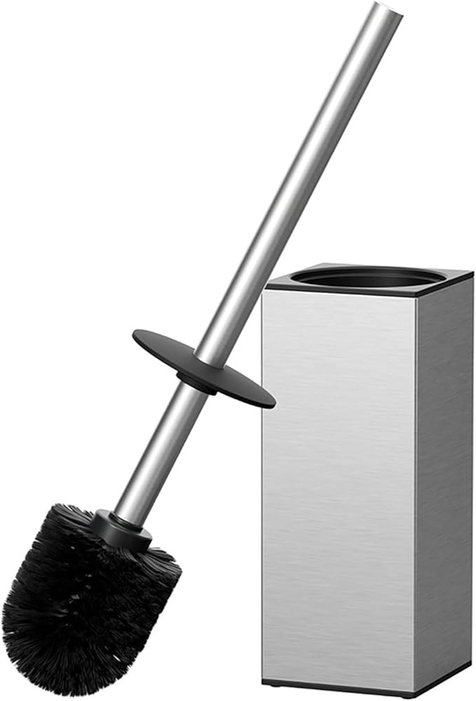 Bathroom Toilet Brush Stainless Steel Holder Soft Bristles Freestanding Tool Bathroom Toilet Brush Stainless Steel