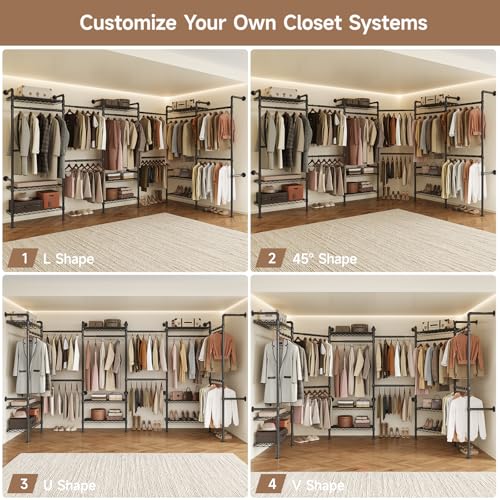 Wall Mounted Garment Rack, Industrial Pipe Clothing Rack Black - Image 4