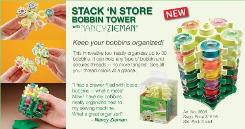 Clover Stack 'n Store Bobbin Tower with Nancy Zieman-3-1/2 X3-3/4 - Image 4