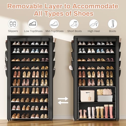 VTRIN Tall Shoe Rack with Cover, 10 Tier Shoe Organi | All Products - Image 7