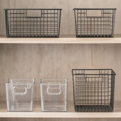 mDesign Deep Plastic Office Storage Bins with Handles - Image 5
