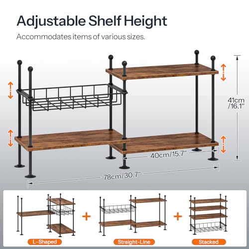 HOOBRO Kitchen Countertop Organizer, 4-Tier Adjustable Kitchen - Image 3
