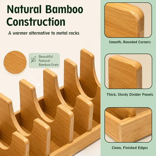 Pull Out Pots and Pans Organizer, Bamboo Cabinet Storage Rack - Image 7
