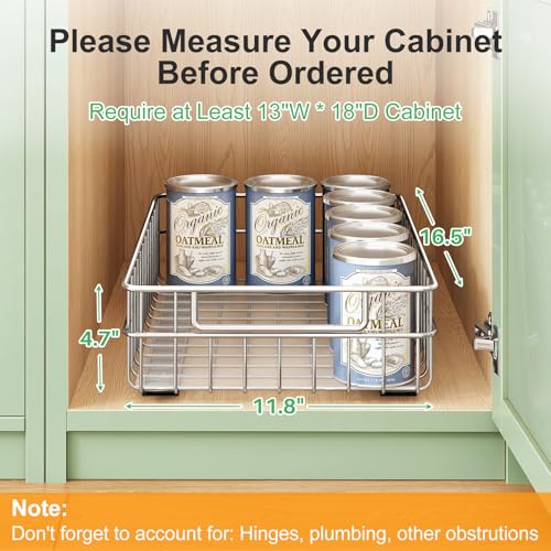 Pull out Cabinet Organizer, Stainless Steel 2-Pack Slide - Image 3