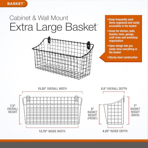 Spectrum Vintage Living Extra Large Wire Wall Basket - Image 3