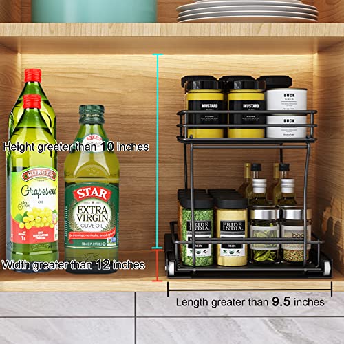 Pull Out Cabinet Drawer Organizer,Small 2 Tier Sliding Cabinet - Image 3