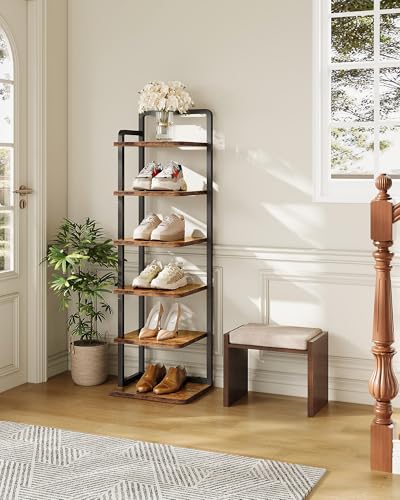 6-Tier Vertical Shoe Rack, Narrow Shoe Tower - Image 3