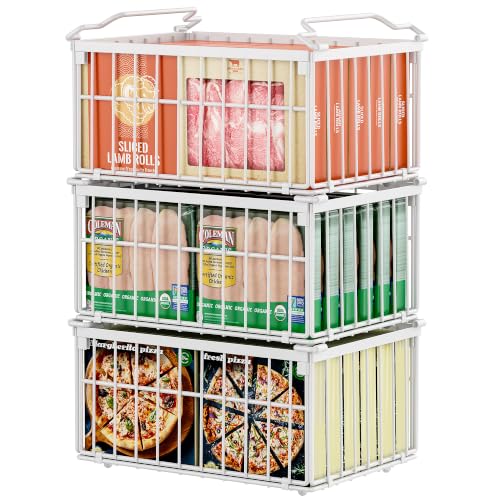Freezer Organizer Bins, 3 Pack Enlarged Baskets for 5-9 - Image 2