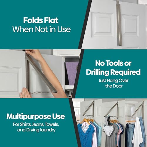 HOLDN’ STORAGE Over The Door Hanger, Single Foldable Rack - Image 6