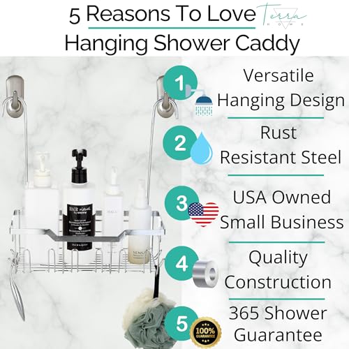Small Shower Caddy Hanging - Shower Door Caddy Hanging - Image 3