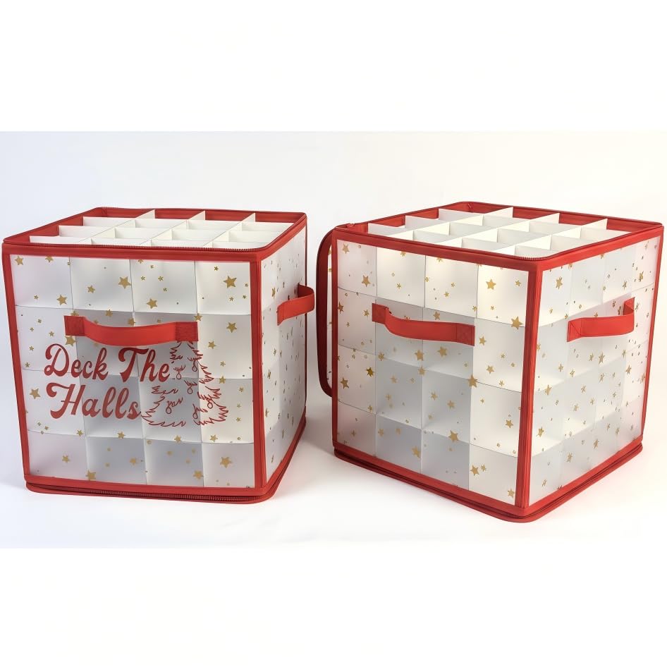 2-Pack Christmas Ornament Organizer Box | Home Organization - Image 1