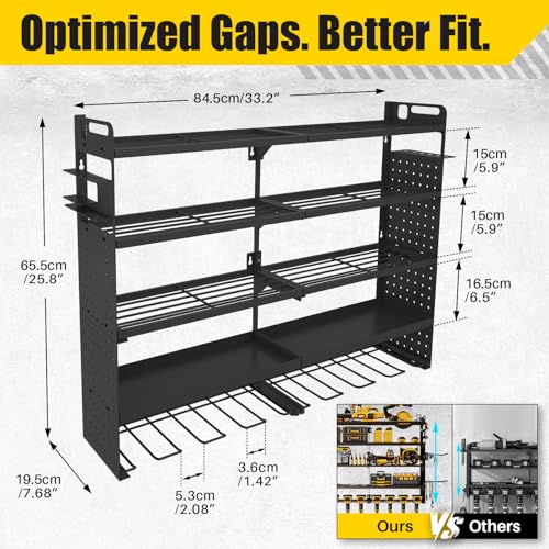 Large 5-Tier Power Tool Organizer Wall Mount, 320lb Capacity - Image 3