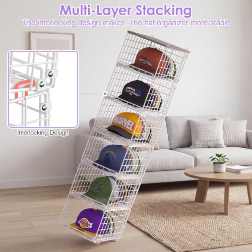 2 Pack Stackable Baseball Caps Organizer Hat Organizer - Image 4